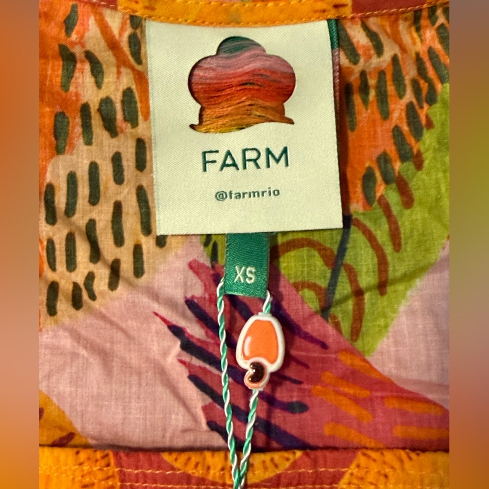 Farm Rio Summer Dream Square Neck Blouse XS - Picture 16 of 16